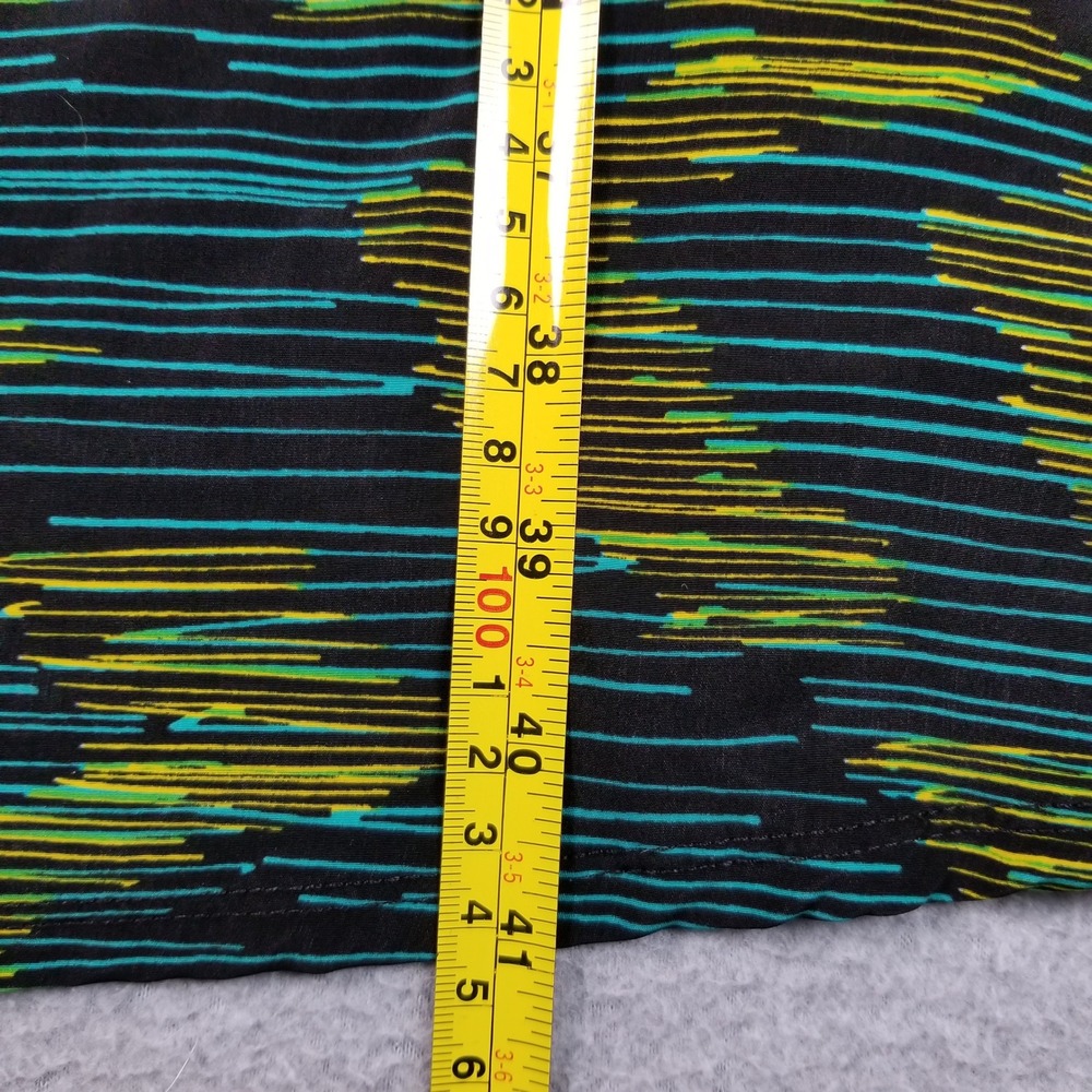 LuLaRoe Joy Vest Women S Small Green Yellow Zig Zag Abstract Sleeveless Duster - Picture 10 of 10